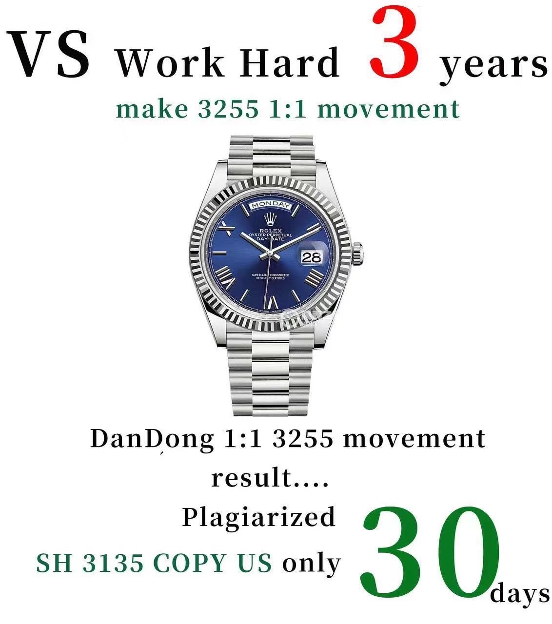 【深度测评】VS厂劳力士星期日志型：丹东3255一体机芯，真正意义上的“原版血统”革新！