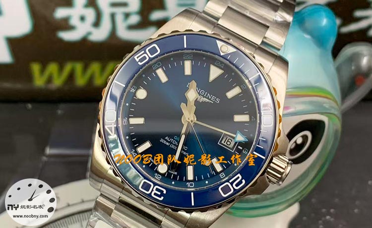 AF厂浪琴康卡斯GMT两地时蓝陶腕表做工细节分享